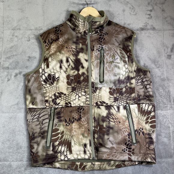 Kryptek Highlander Full Zip Vest Mens Large Camo Hunting Outdoor Fleece Lined - Picture 1 of 10